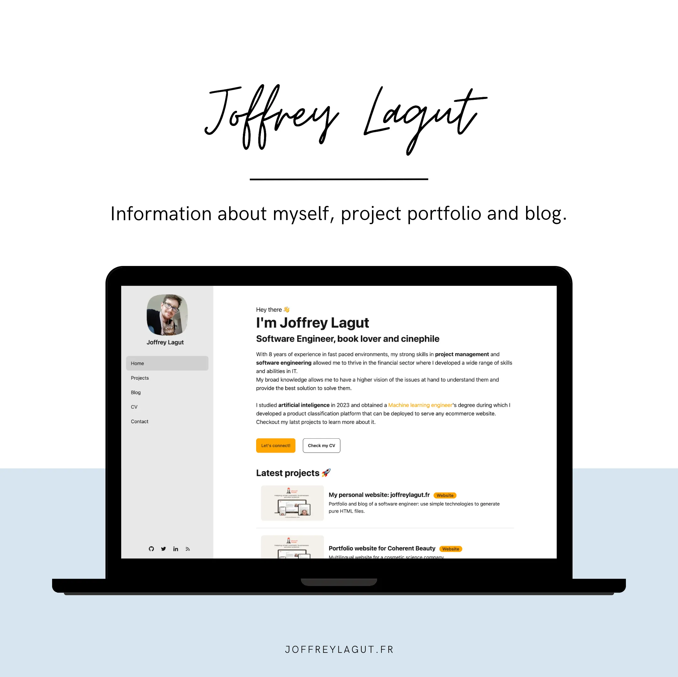 My personal website: joffreylagut.fr